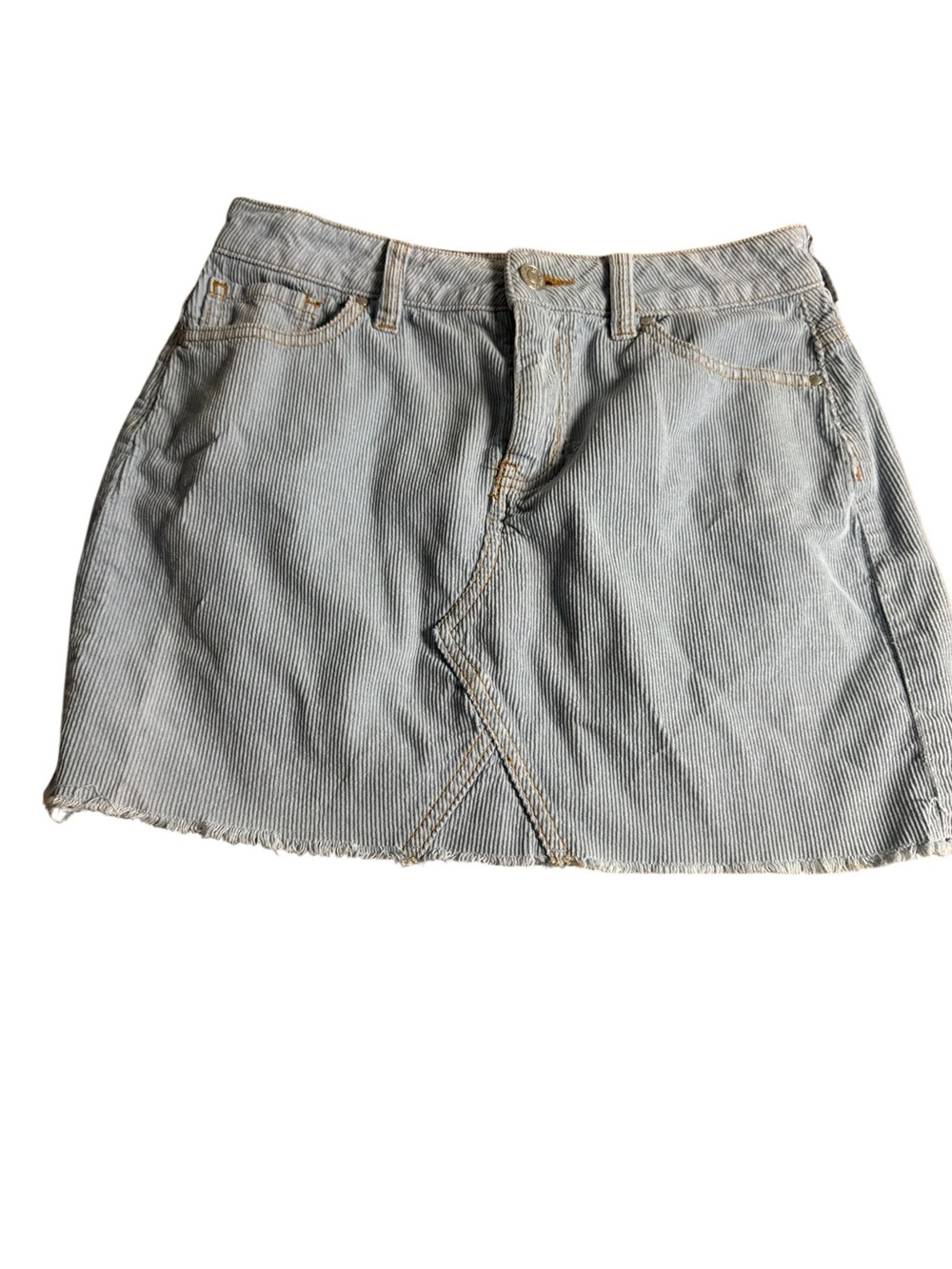 PacSun Light Blue Denim Midi‎ Skirt with Overlap Front